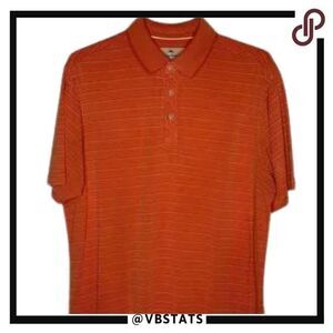 ‎Large Tommy Bahama Tangerine Striped SS Polo